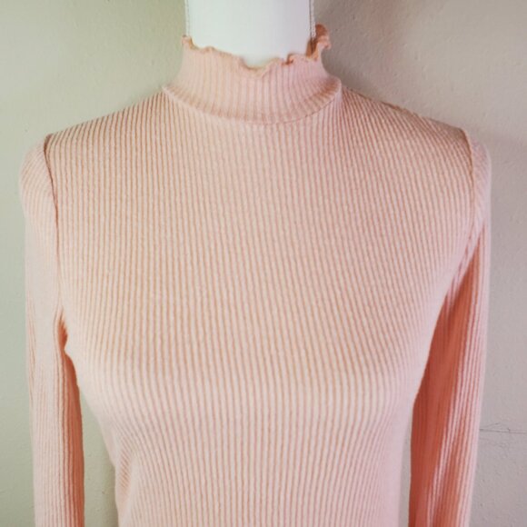 American Rag Juniors Blush Ribbed Mock Neck Top S - Picture 5 of 9